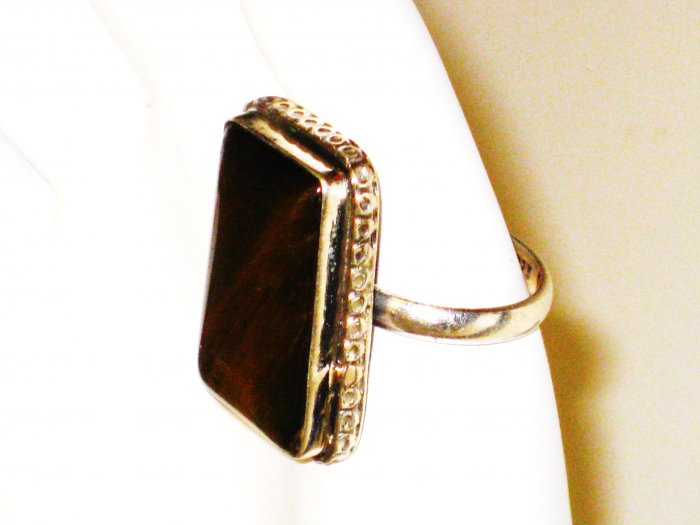 RG081 Agate Ring in Sterling Silver, Size 7