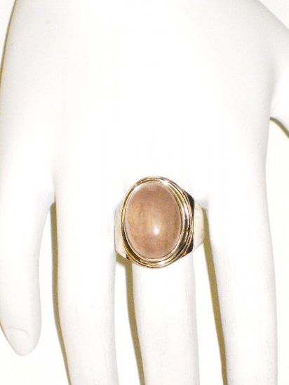 RG067 Rose Quartz Ring in Sterling Silver, Size 7