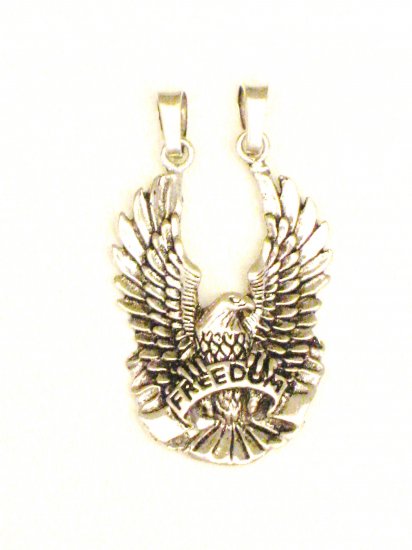 CP006 Freedom Flying Eagle Pendant in Sterling Silver