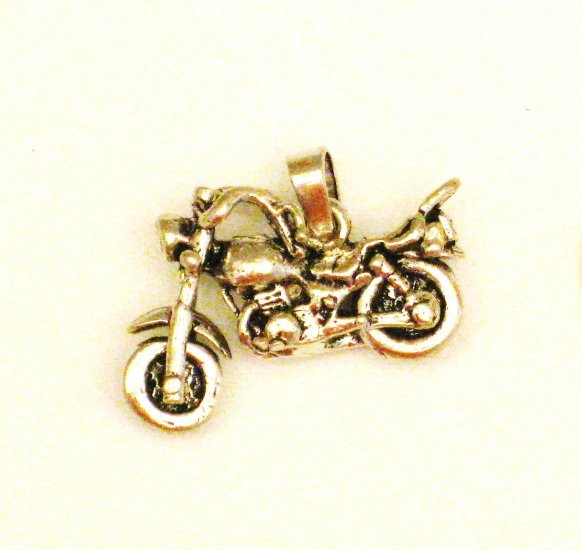 CP022 Motorcycle Pendant in Sterling Silver