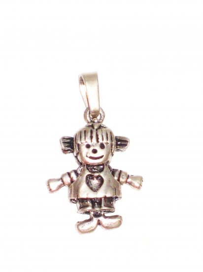 CP030 Heart Doll Pendant in Sterling Silver