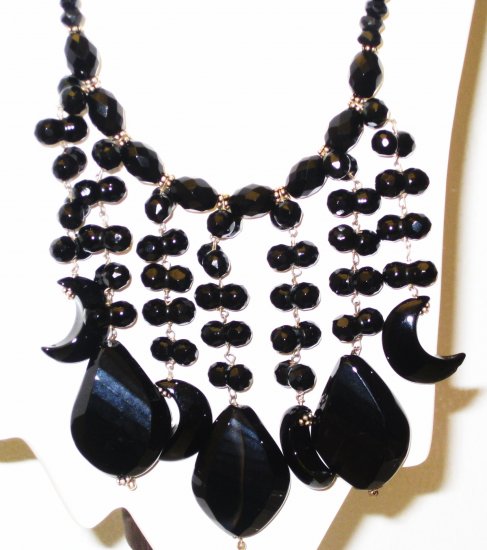 NK018 Onyx Necklace in Sterling Silver