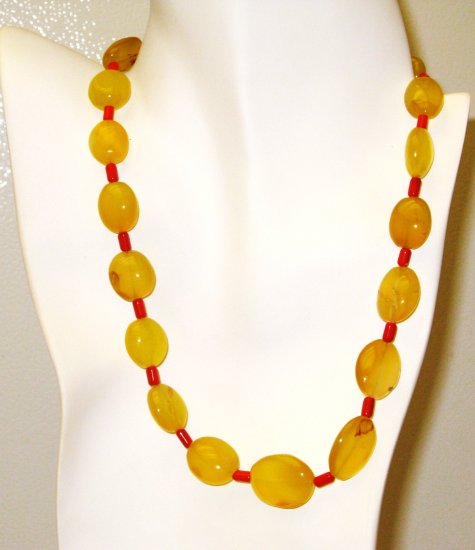 NK024 Citrine and Coral Necklace and Earrings in Sterling Silver