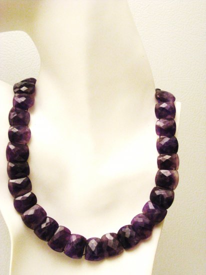 NK041 Amethyst Necklace. Sterling Silver Clasp.