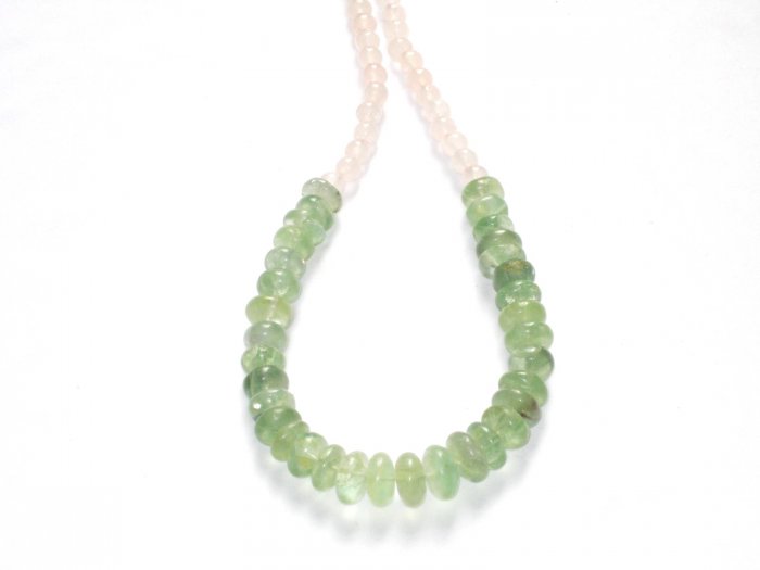 ST030 Jade and Rose Quartz Necklace in Sterling Silver