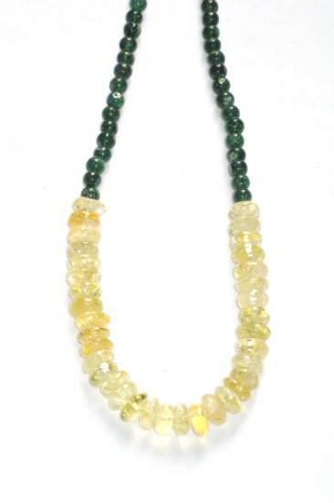 ST038 Citrine and Green Onyx Necklace in Sterling Silver
