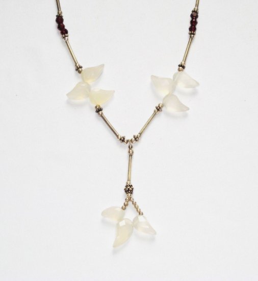 ST197 Mixed Stones Necklace in Sterling Silver