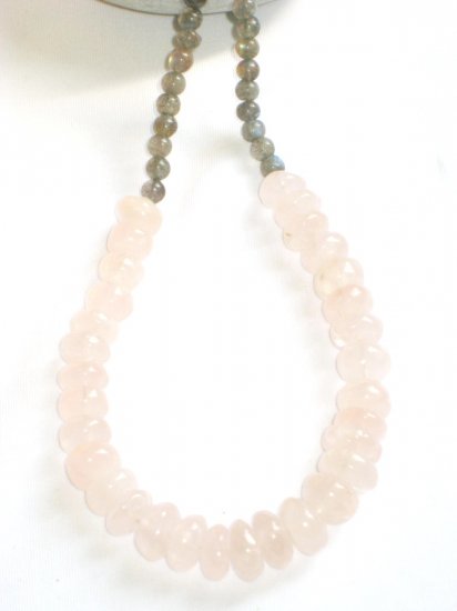 ST360 Rose Quartz and Labradorite Necklace in Sterling Silver