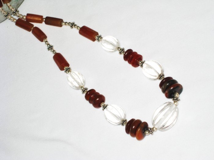 ST457 Mixed Stones Necklace in Sterling Silver
