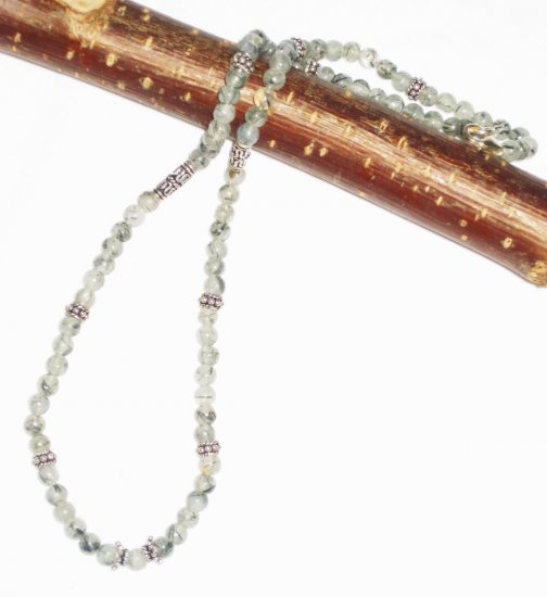 ST459 Mixed Stones Necklace in Sterling Silver