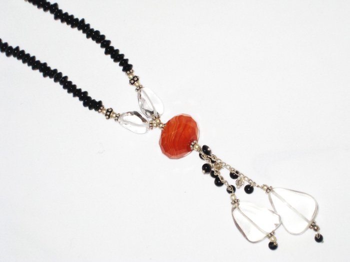 ST460 Mixed Stones Necklace in Sterling Silver
