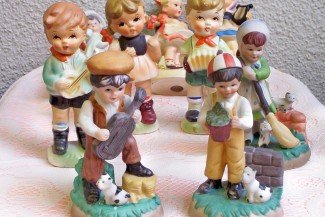 LOT: 9 Ceramic Children Figurine LOT..some Hummel Like FREE SHIPPING!