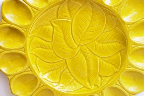 SOLD! Yellow Calif USA S-34 Deviled Egg Plate