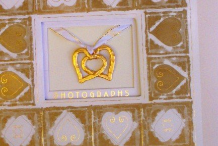 Photo Album with Heart Charms...Good Wedding Scrapbook! FREE SHIPPING!
