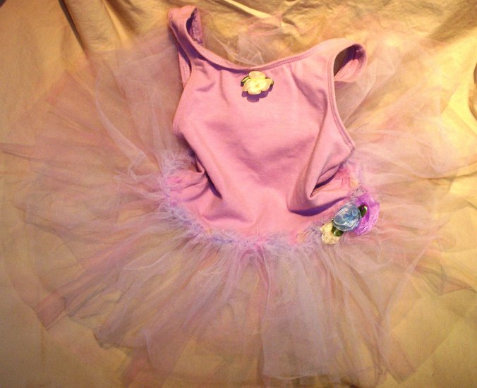 Childs Danskin Leotard with TuTu & Ribbon Florets FREE SHIPPING!