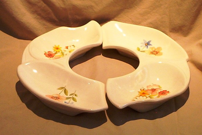 California Original USA White Buffet Dish Floral Pattern FREE SHIPPING!