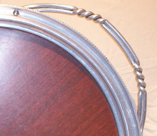 Buenilum Aluminum Catering Tray/Platter- Large- with Wood Veneer FREE SHIPPING!