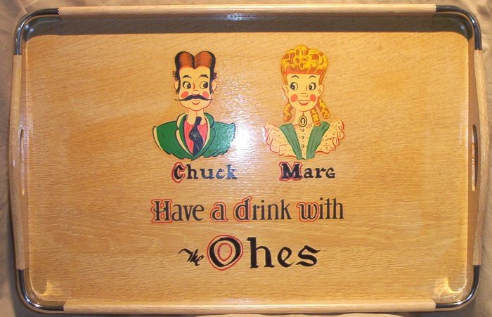 Chrissy Tray with vintage decals from the Ohe Family! FREE SHIPPING!