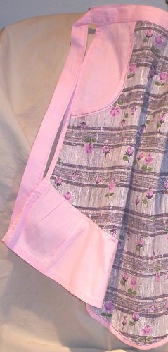 Vintage 50âs Pink & Black Half Apron FREE SHIPPING!