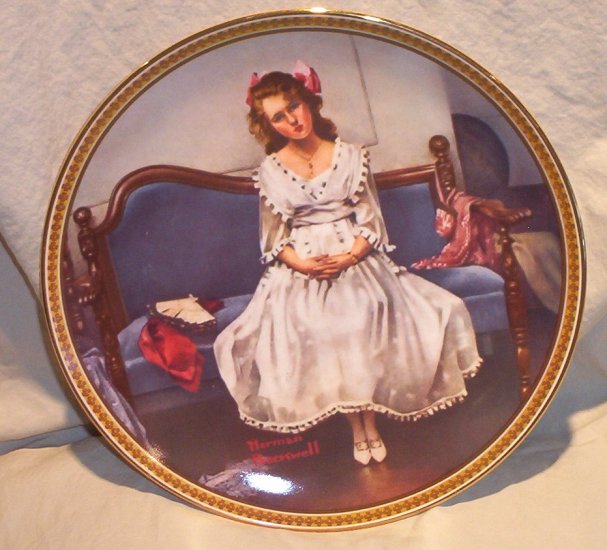 Norman Rockwell Rediscovering Women Collector Plate â Waiting for the Danceâ FREE SHIPPING!