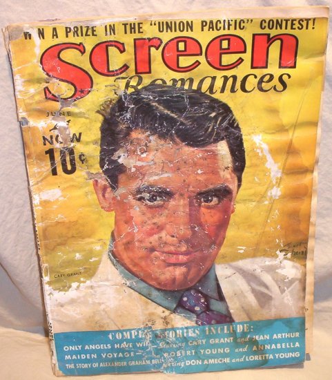 Screen Romances Magazine June 1939 ~ Cary Grant Cover FREE SHIPPING!