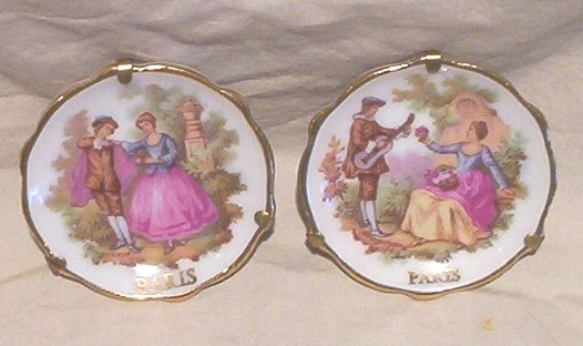 Lot 2- Limoges 2â Mini Plates Hand Painted by Fragonard-Paris- Mint! FREE SHIPPING!