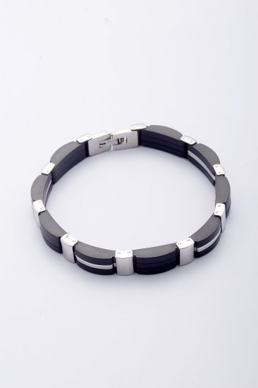 TRENDY STEEL JEWELLERY BRACELET WITH PU LINKS
