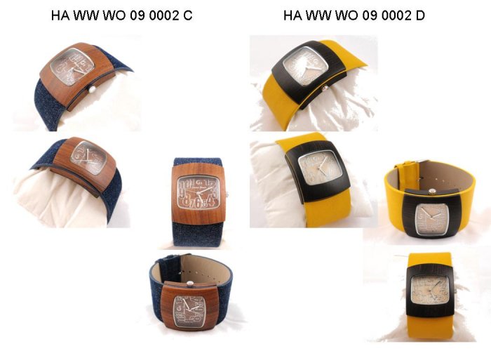 UNISEX CONVEX WOOD CASE WATCH IN LEATHER STRAP
