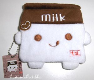 Kawaii Plush Milk Change Coin Purse Chocolate BROWN NWT