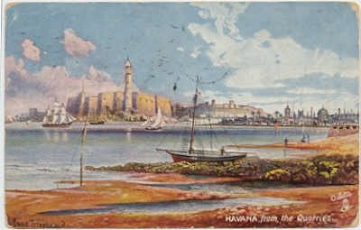 Havana from the Quarries, Havana Cuba, Tuck 7443 signed Triopham, 1907 postcard #0125