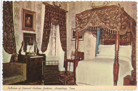 Bedroom Andrew Jackson Home, Hermitage, TN Postcard 1976 #0115