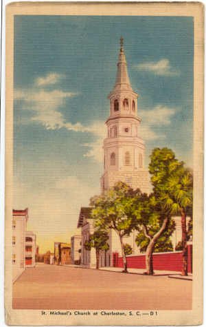 St. Michael's Church, Charleston, SC Postcard #0108