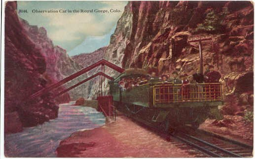 Observation Car, Royal Gorge CO vintage Postcard Train circa 1910 #0164