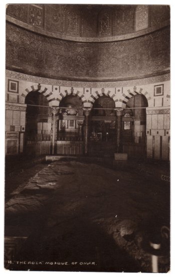 The Rock Mosque of Omar Black and White RPPC Jerusalem Palestine #0309