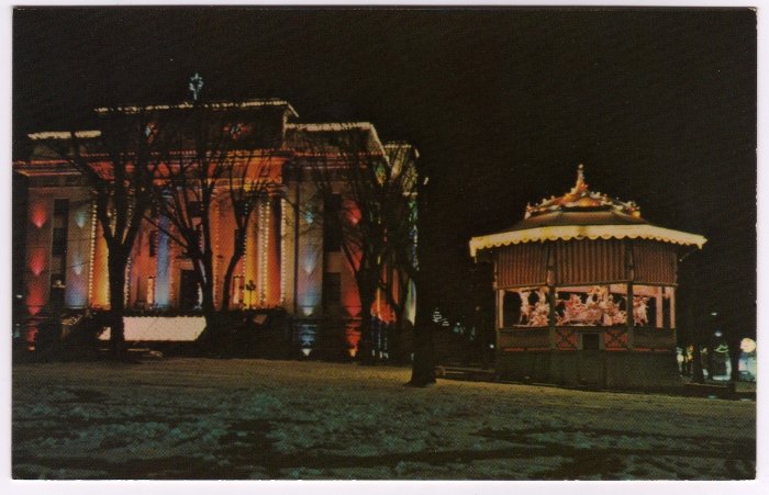 Yavapai County Courthouse Prescott, AZ Christmas decorations Carousel Postcard #0336