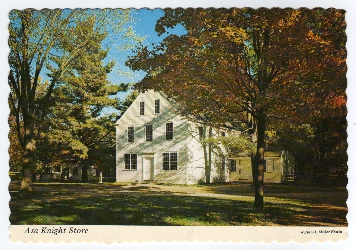 Asa Knight Store, Old Sturbridge Village, MA Dummerston, VT Postcard #0353
