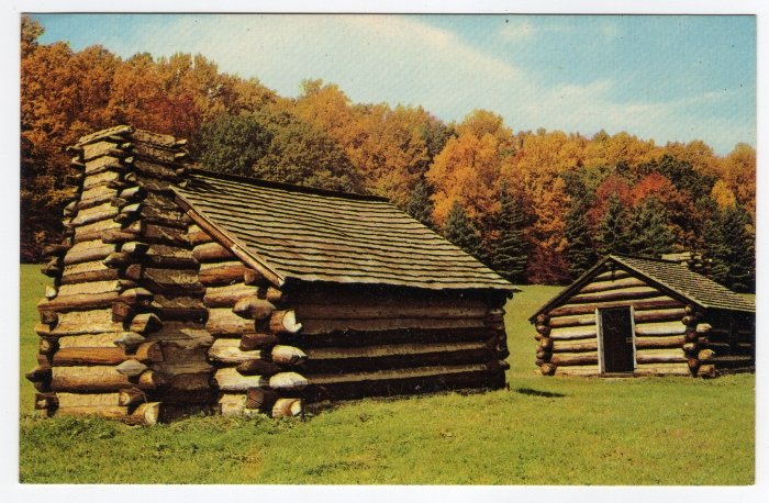 Continental Army Huts Valley Forge, PA Postcard #0354