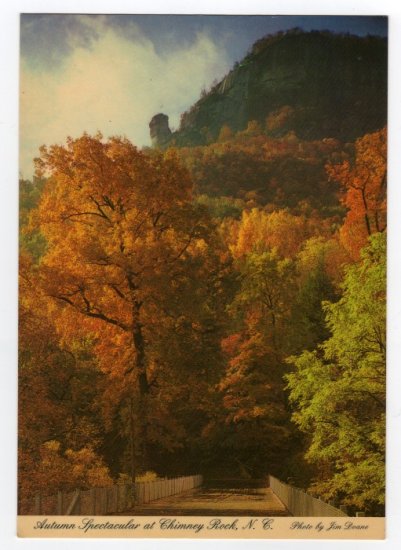 Autumn Spectacular at Chimney Rock, N.C. Postcard photo by Jim Doane #0372