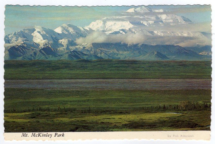 Mt. McKinley Park Alaska Postcard by Pan American "alaska joe" ORIGINAL #0414