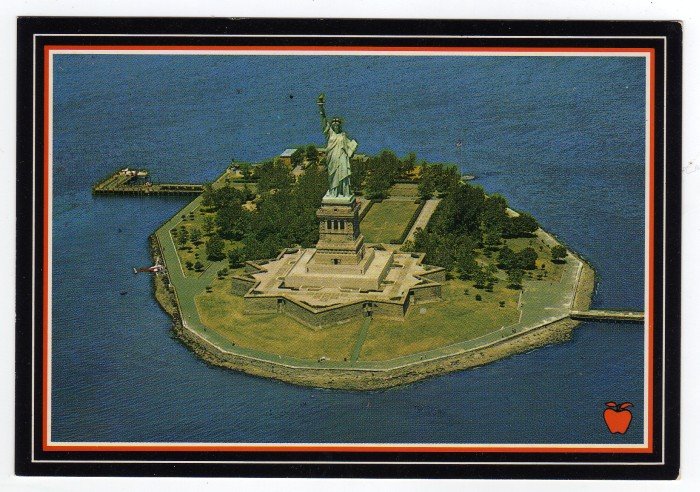 Statue of Liberty aerial view Postcard suitable for framing #0440