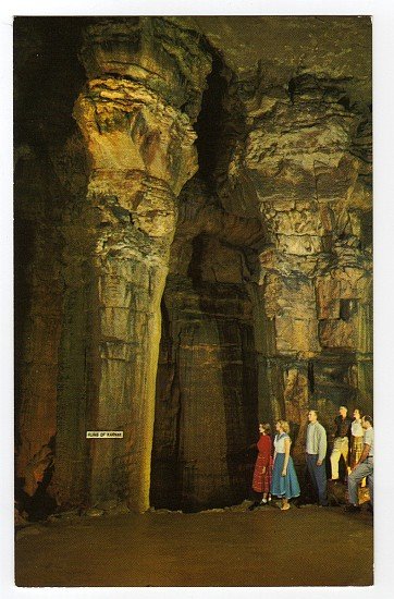 Ruins of Karnak Mammoth Cave Postcard 1950s Mammoth Cave National Park, KY