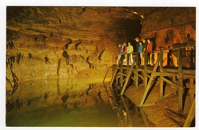 Lake Lethe in Mammoth Cave Postcard 1960s Mammoth Cave National Park, KY