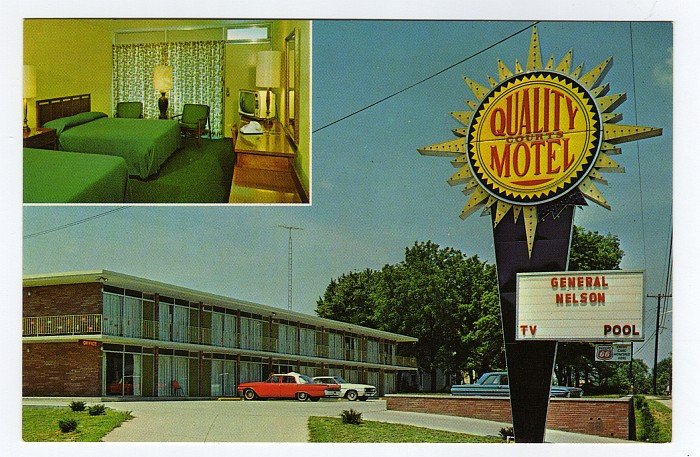 General Nelson Motel Bardstown, KY Quality Motel 1960s Postcard Phillips 66 Neal Cornett photo
