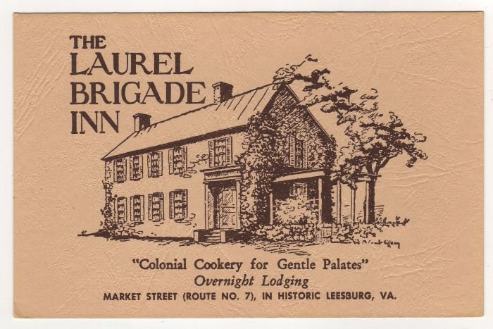 The Laurel Brigade Inn Leesburg VA postcard Advertising #0479
