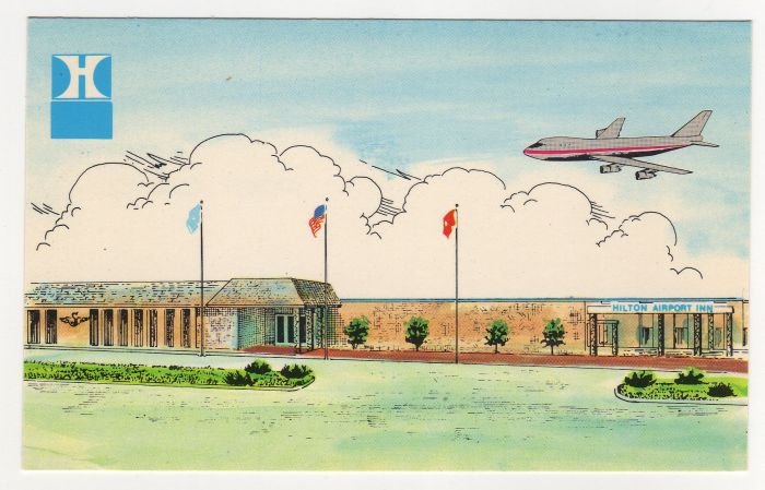 Hilton Airport Inn Nashville TN Postcard Plastichrome 1960s #0501