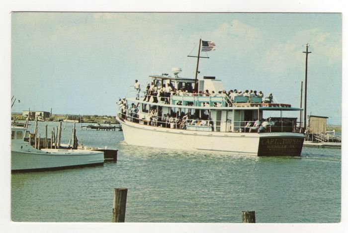 Tourist Ship Captain Thomas Reedville to Tangier Island, VA Postcard Captain Stanley Bowis #0519