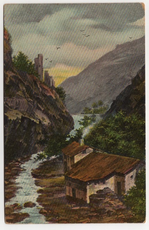 Vintage Landscape Th E L Theochrome - Serie No 1189 Postcard Germany Postmarked 1910 #0542
