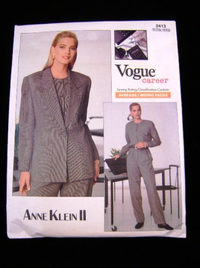 Vogue 2413 Anne Klein II Career Misses Suit Sewing Pattern