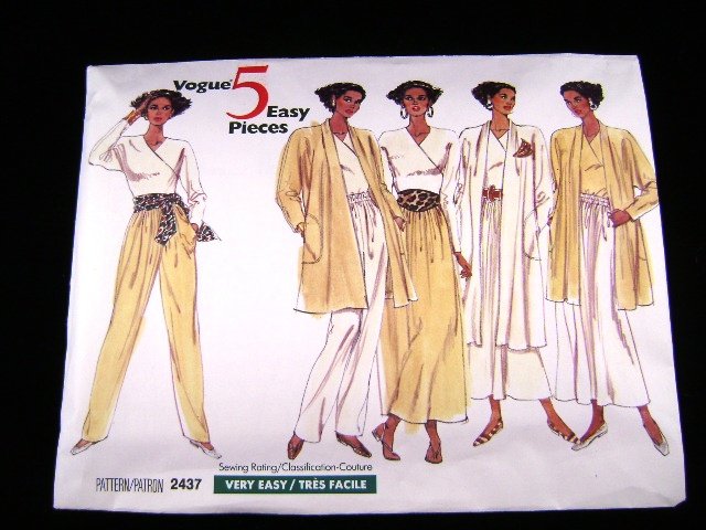 Vogue 2437 Misses Five Easy Pieces Sewing Pattern