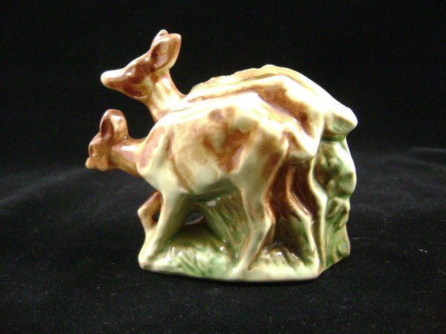 Vintage McCoy Pottery Two Fawn Deer Woods Planter
